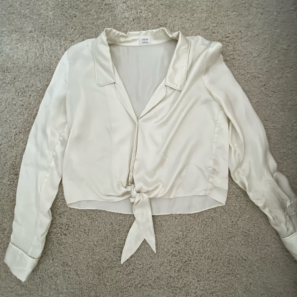 Wilfred crop tie top long sleeve